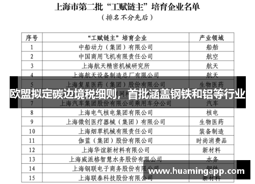 欧盟拟定碳边境税细则，首批涵盖钢铁和铝等行业